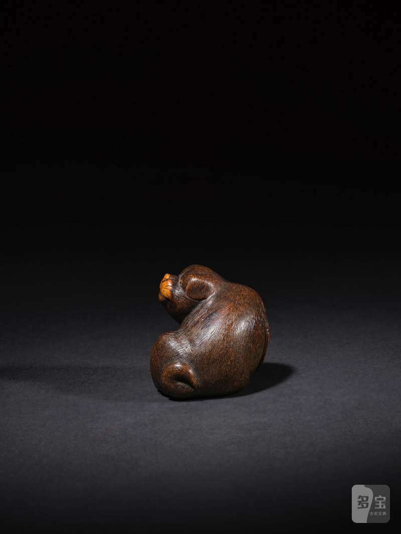 木彫根付 仔犬 銘「正路」 19世紀 | NETSUKE EN BOIS REPRÉSENTANT UN CHIOT - 图3